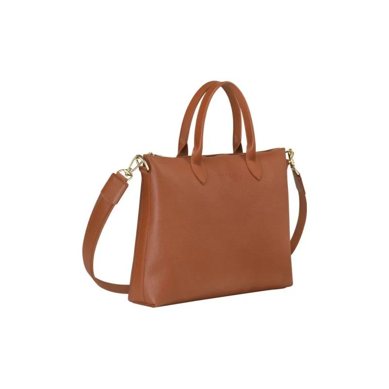 LONGCHAMP Cow Leather Shoulder Bag Crossbody Bag Briefcase Small Size Men's Light Red Umber-1