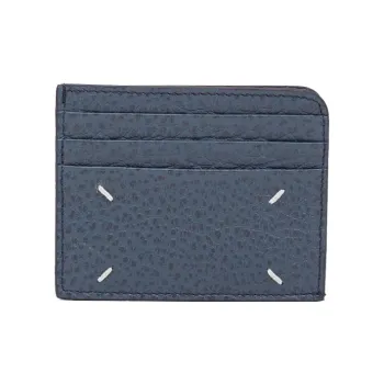 Maison Margiela Grain Calfskin Card Holder Card Holder Women's Slate Blue