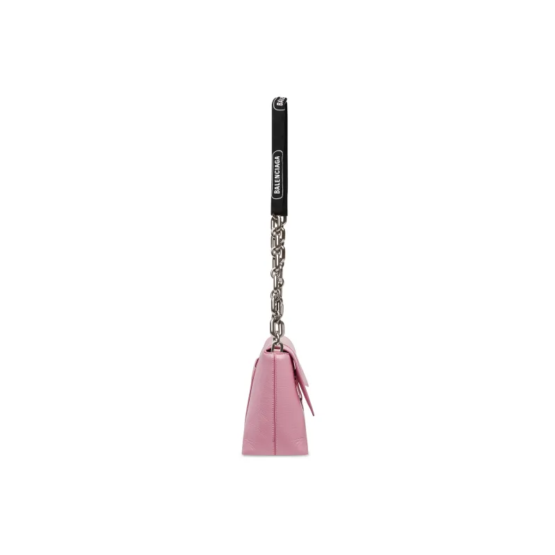 Balenciaga Downtown Cow Leather With Leather Handheld Crossbody Bag Shoulder Bag Women's Pink-4