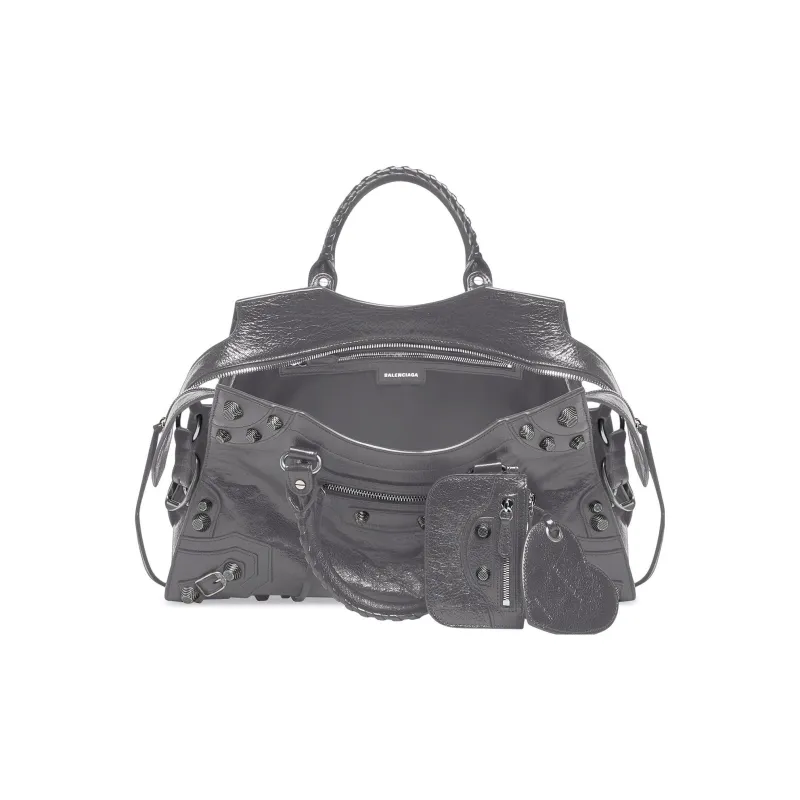Balenciaga Neo Cagole City Fine-Grained Sheepskin Shoulder Bag Crossbody Bag Handbag Women's Dark Gray-3
