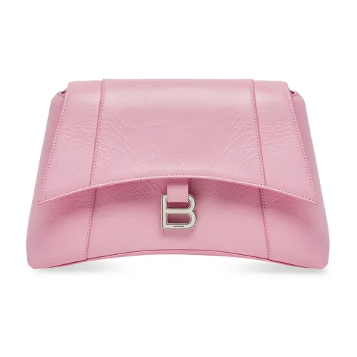 Balenciaga Downtown Cow Leather With Leather Handheld Crossbody Bag Shoulder Bag Women's Pink