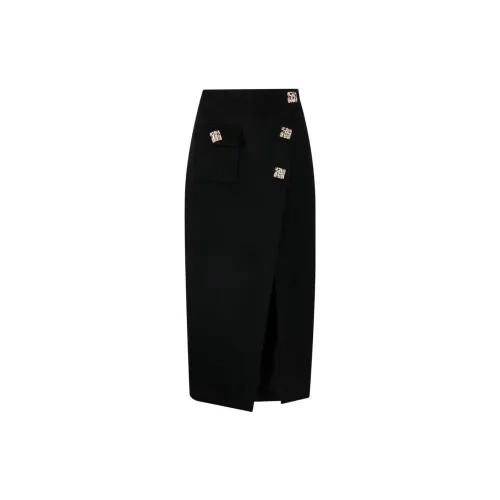 Self-portrait Casual Long Skirts Women's Black