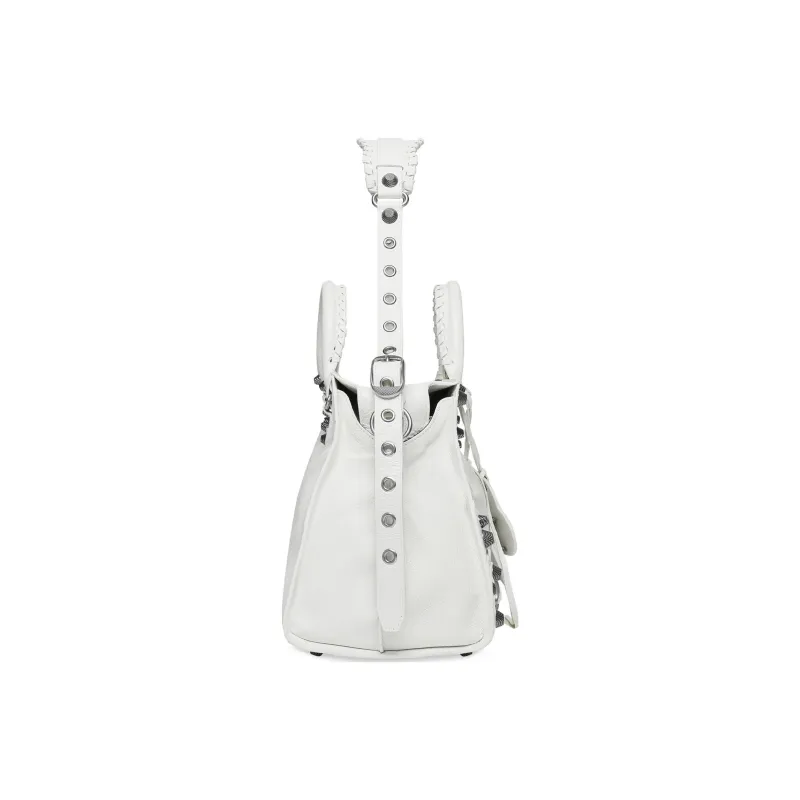 Balenciaga Neo Cagole City Fine Grained Lambskin Shoulder Bag, Crossbody Bag, Handbag Regular Women's White-2