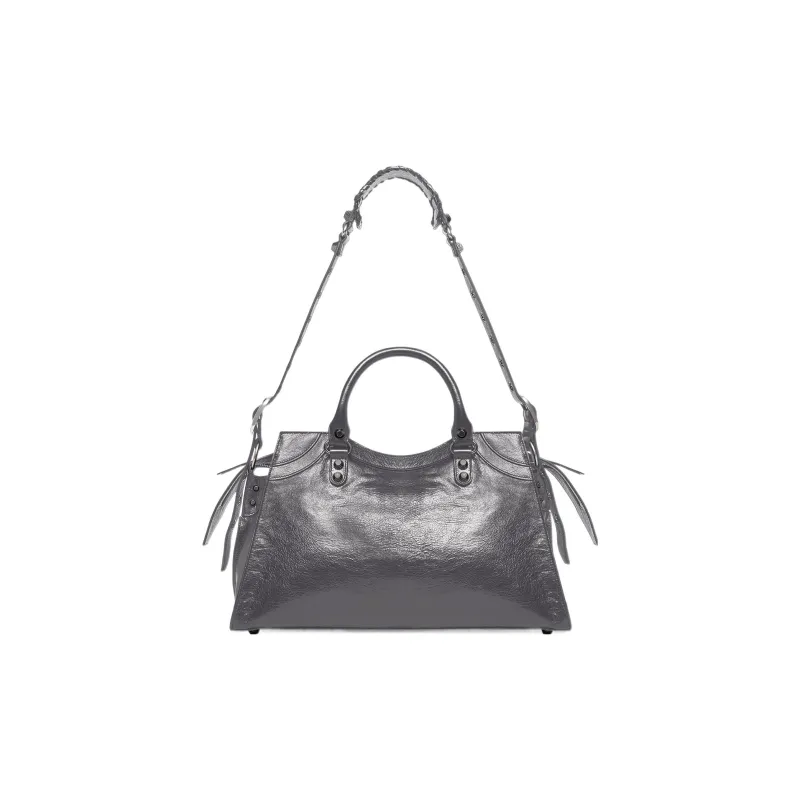 Balenciaga Neo Cagole City Fine-Grained Sheepskin Shoulder Bag Crossbody Bag Handbag Women's Dark Gray-2