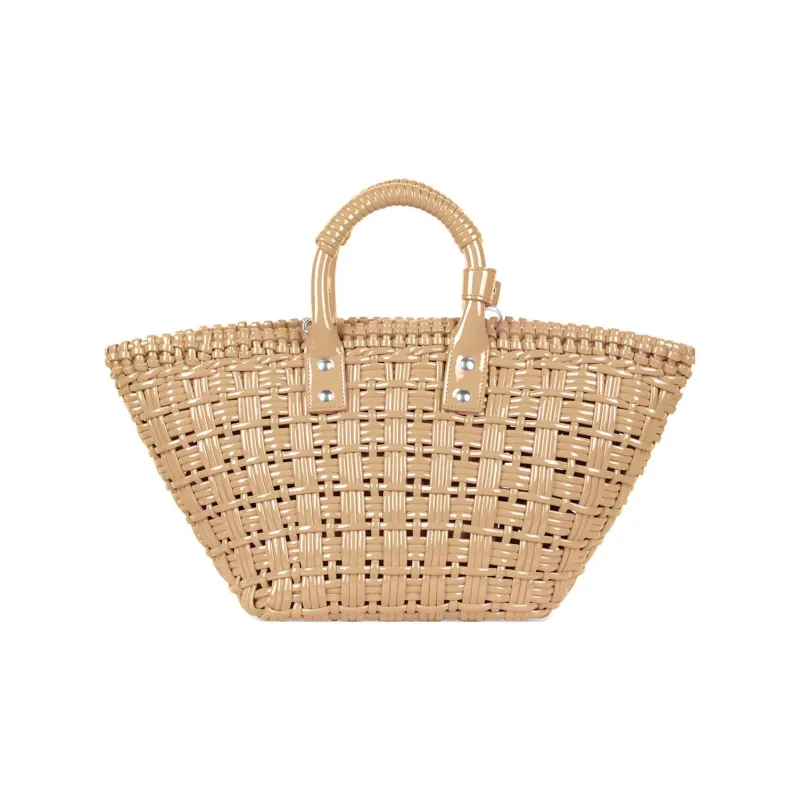 Balenciaga Cow Leather Basket Bag Shoulder Bag Crossbody Bag Handbag Extra Small Women's Beige-1