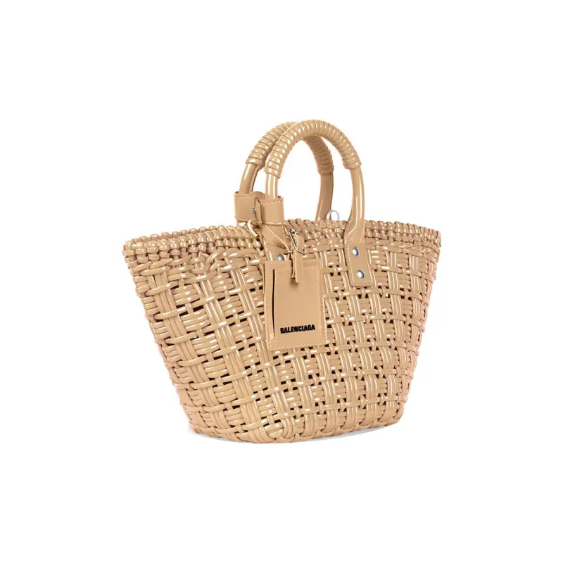 Balenciaga Cow Leather Basket Bag Shoulder Bag Crossbody Bag Handbag Extra Small Women's Beige-2