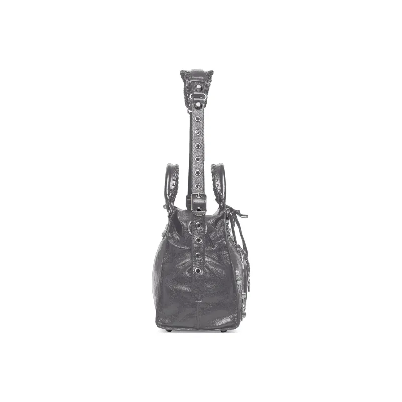Balenciaga Neo Cagole City Fine-Grained Sheepskin Shoulder Bag Crossbody Bag Handbag Women's Dark Gray-1