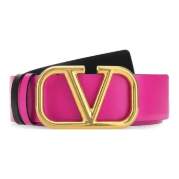 Valentino Gold Logo Smooth Buckle Women's Width: 4cm
