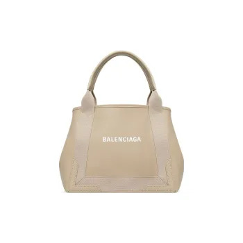 Balenciaga Smooth Calf Leather Tote Bag Shopping Bag Handbag Small Size Women's Brown