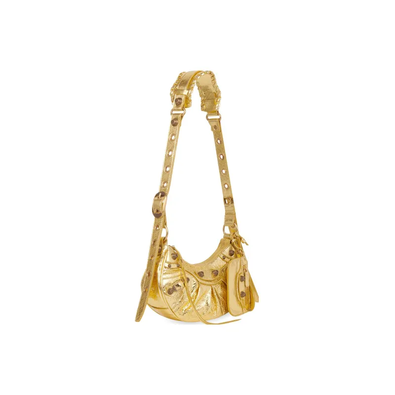 Balenciaga Le Cagole Lambskin Portable One Shoulder Bag Women's Gold-1