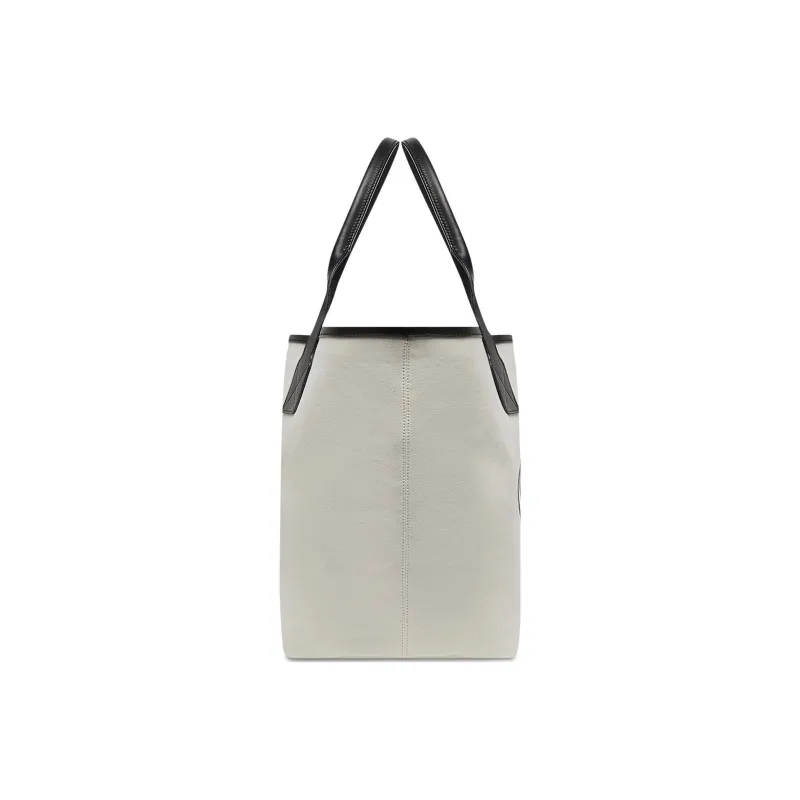 Balenciaga Cotton Canvas With Calfskin Tote Bag Shopping Bag Canvas Bag Handbags Large Size Women's Beige-1