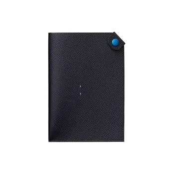 HERMES Tarmac Epsom Calfskin Passport Holder Women's Indigo/Greek Blue