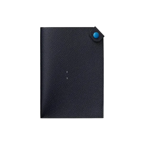 HERMES Tarmac Epsom Calfskin Passport Holder Women's Indigo/Greek Blue-0