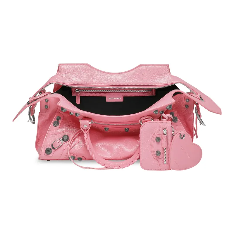 Balenciaga Neo Cagole City Fine-Grained Lambskin Shoulder Bag Crossbody Bag Handbag Women's Pink-4