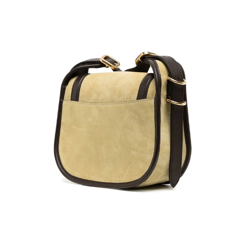 Mulberry Cow Leather Crossbody Bag Shoulder Bag Women's Yellow-1