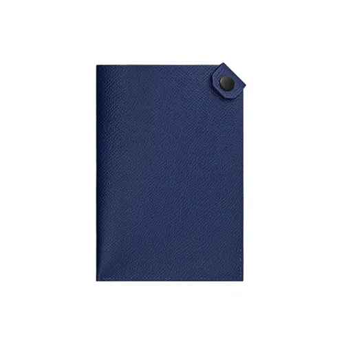 HERMES Tarmac Epsom Calfskin Passport Holder Women's Sapphire Blue/Black