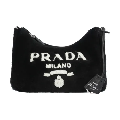 PRADA Re Edition Wool Portable Crossbody Bag Shoulder Bag Women's Black