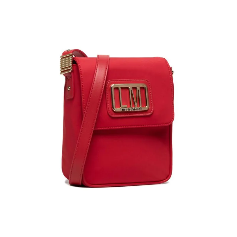 LOVE MOSCHINO Fabric Shoulder Bag, Crossbody Bag Women's Red-1