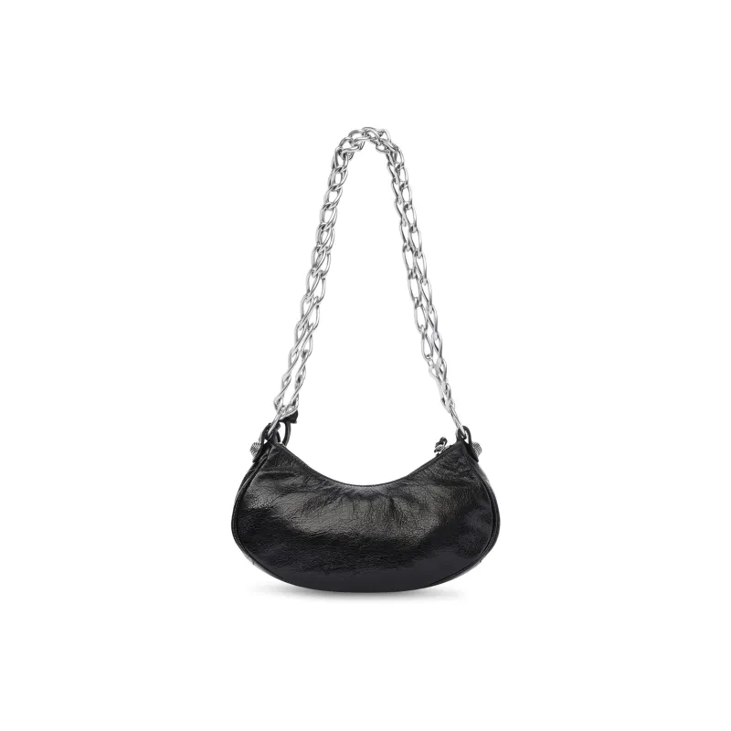 Balenciaga Le Cagole Shoulder Bag With Chain Xs Black-3