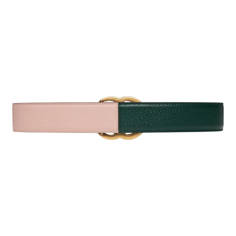 GUCCI Leather Belts Women's Green/Pink Width 4cm-1