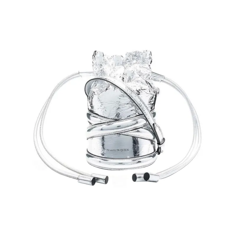 Alexander McQueen The Soft Curve Bag Silver-0
