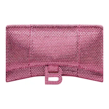 Balenciaga Hourglass Hangbag With Rhinestones Black