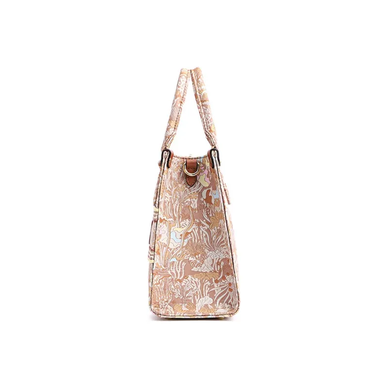 FION Fabric Tote Bag, Shopping Bag, Crossbody Bag, Handbag Medium Size Women's Multicolor-2