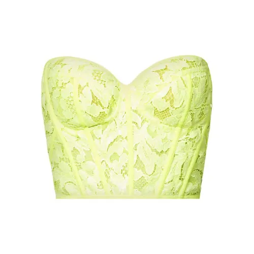 Alexander McQueen Strapless Tops Women's Yellow Green