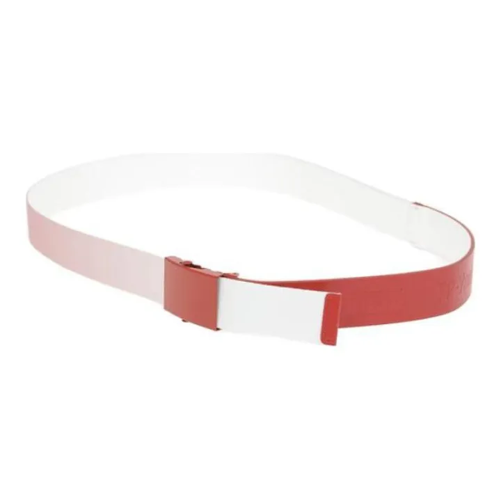 DIESEL Individual Minimalist Style Two Tone Automatic Buckle Belt Women's White/Red-2