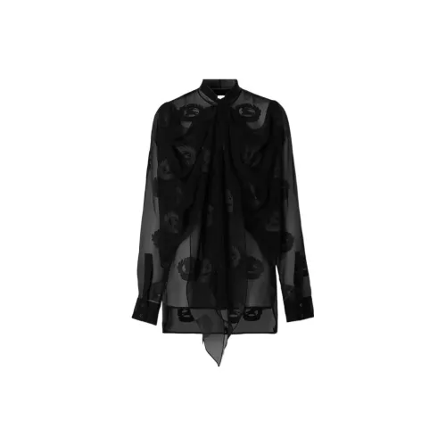 Burberry Chiffon Shirts Women's Black