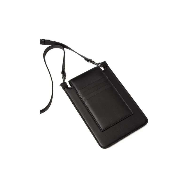 Valentino Locò Calfskin Cell Phone Pouch Men's Black-1