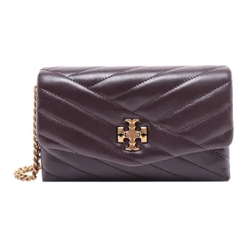 TORY BURCH Kira Leather Wallet Crossbody Bag Shoulder Bag Women's Red Brown