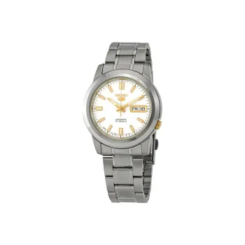 SEIKO Seiko5 Collection Automatic Mechanical Movement Stainless Steel Watchband Watch Men's Watches White Dial SNKK07J1