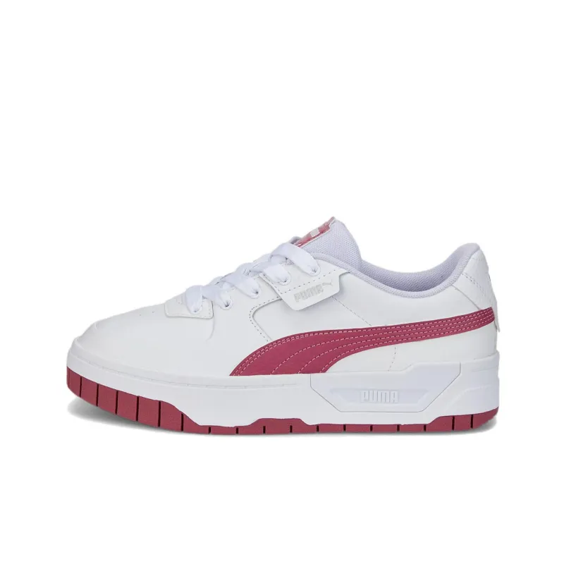 PUMA Cali Dream Leather Cushioning Wear-Resistant Low-Top Skateboard Shoes Women's Red White-0