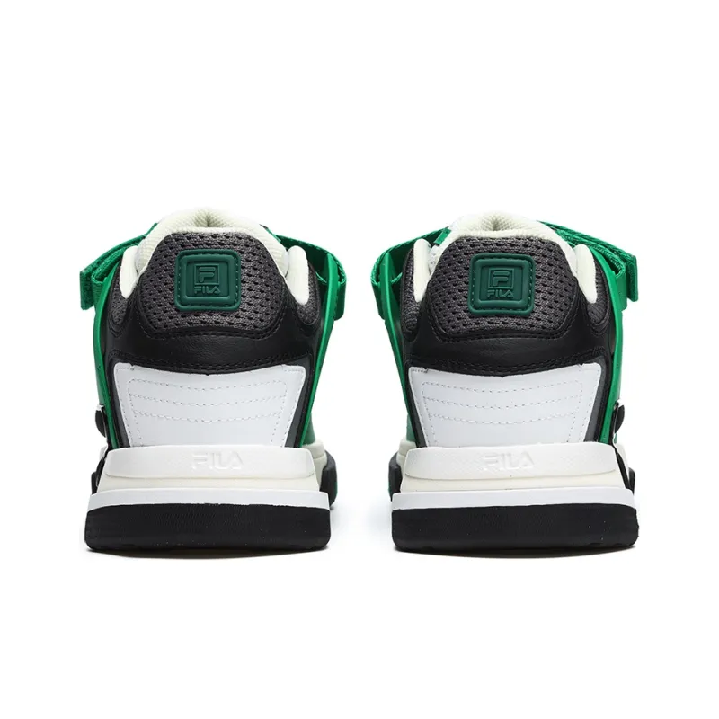FILA DOPPIO Anti-Slip Wear-Resistant Low-Top Skateboard Shoes Women's Black Oil Green-4