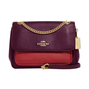 COACH Klare Cow Leather Shoulder Bag Crossbody Bag Medium Size Women's Boysenberry & Red