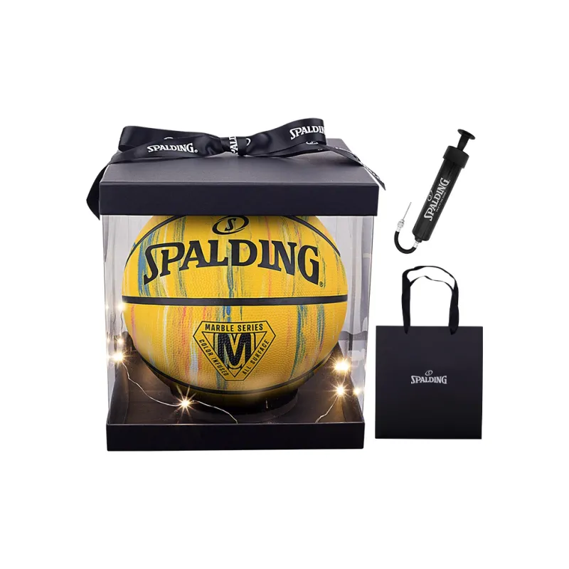 SPALDING Marble print Collection Rubber Basketball Yellow Size 7 Training Unisex-4