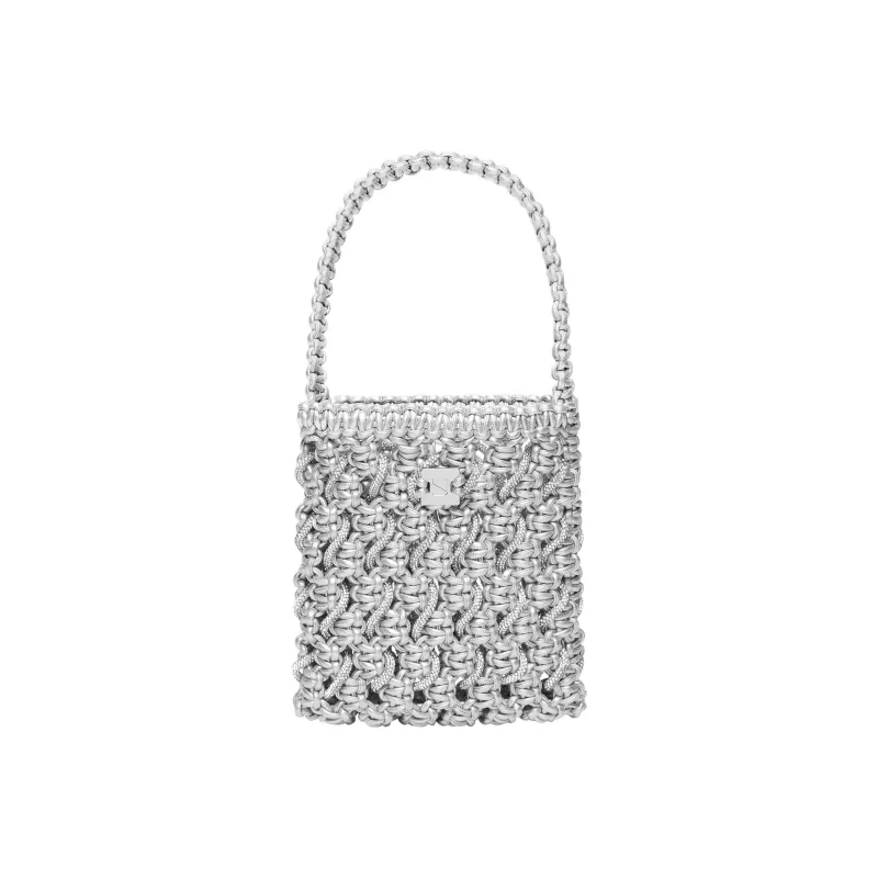 YUZEFI Vegan Leather Tote Bag, Shopping Bag, Shoulder Bag, Handbag Trumpets Women's Silver-0