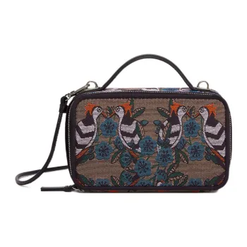 Furla Babylon Fabric Handbag Shoulder Bag Crossbody Bag Mini Women's Taupe
