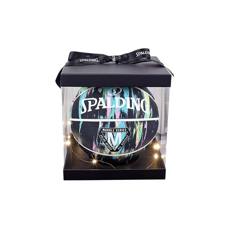 SPALDING Marble Collection Rubber Basketball Black Size 7 Training Match Unisex-4