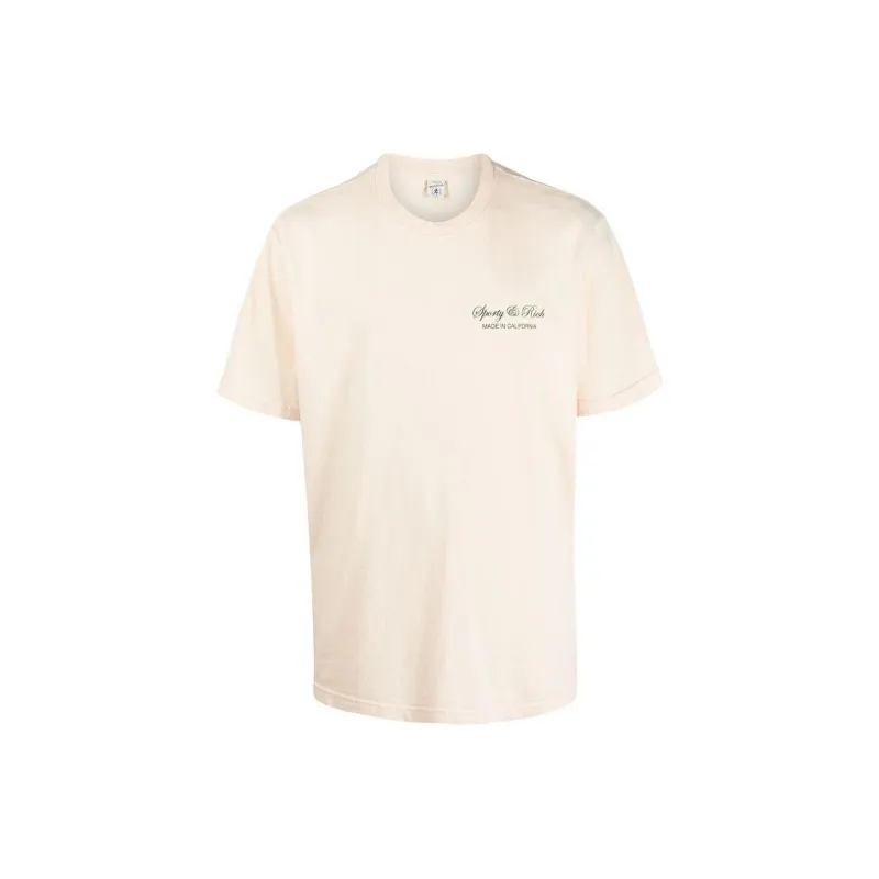 SPORTY & RICH Slogan print Cotton T Shirt-0