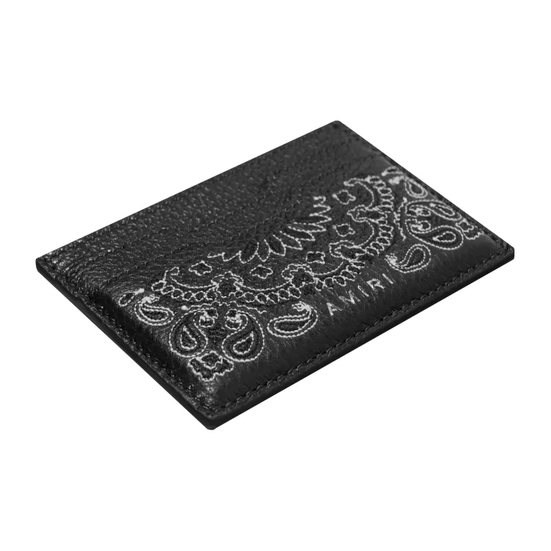 AMIRI Grained Lambskin Card Clip Card Holder Men's Black-2