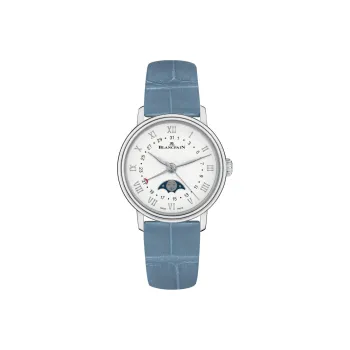 BLANCPAIN VILLERET Automatic Mechanical Movement Women's Watch 29.2mm White Dial Stainless Steel Case Leather Strap