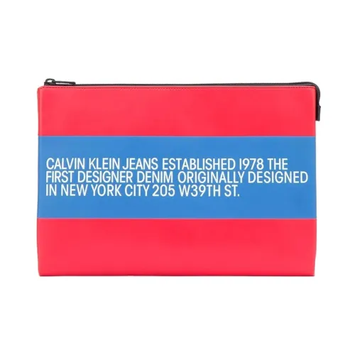 CK/Calvin Klein Leather Clutch Men's Red