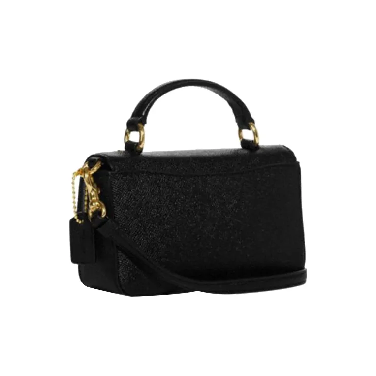 COACH Split Cow Leather Handbag, Shoulder Bag, Crossbody Bag Trumpets Women's Black-1
