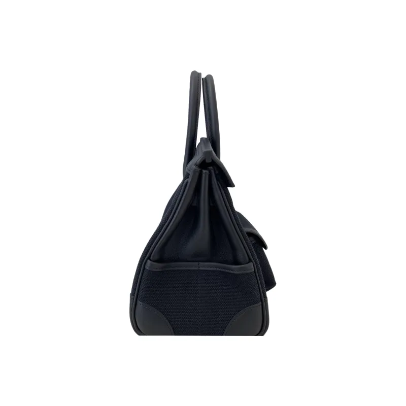 HERMES Birkin Cargo Canvas With Swift Leather Birkin Bag Handbag Unisex Noir Black-2