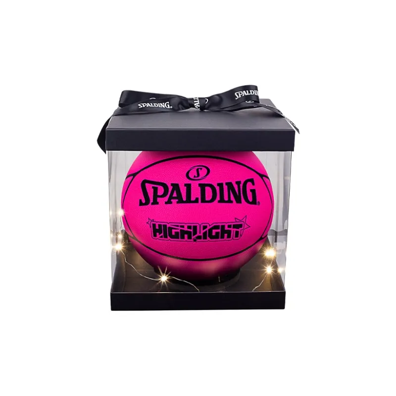 SPALDING HIGHLIGHT Series PU Basketball Rose Red Size 7 Training-0