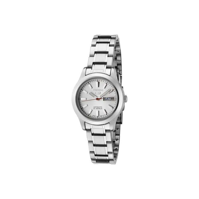 SEIKO Seiko5 Mechanical Movement Stainless Steel Watchband Watch Women's Watch Silver Dial-0