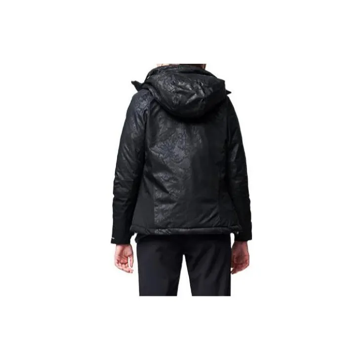 Columbia Solid Color Hooded Fitted Moderate Regular Edition Puffer Jacket Women's Black-2