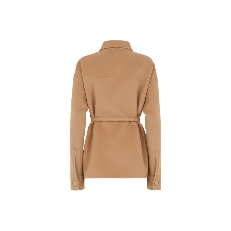 FENDI FW22 Velvet feel Coat Women's Khaki-1